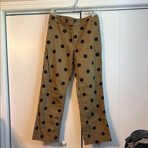J. Crew Tan Polka Dot Pants, size 8